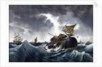 Whale Destroying Whaling Ship, c.1875 by American School