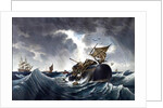 Whale Destroying Whaling Ship, c.1875 by American School