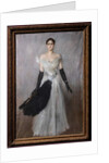 Portrait of a lady in white with gloves and fan, 1889 by Giovanni Boldini