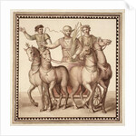 Ms Gen 1496 Plate CXXII Gladiators and chariot, 1674 by Pietro Santi Bartoli