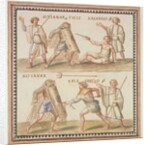 Ms Gen 1496 Plate CXXIV Gladiators, 1674 by Pietro Santi Bartoli