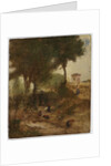 Sketch for Washing Day near Perugia, 1873 by George Snr. Inness