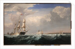 Sailing Ships off the New England Coast, c.1855 by Fitz Henry Lane