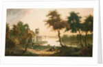 Extensive river landscape with a drover by George of Chichester Smith