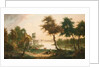 Extensive river landscape with a drover by George of Chichester Smith