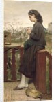 Girl knitting on the balcony, Montmartre, 1869 by Jacob Henricus or Hendricus Maris