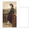 Girl knitting on the balcony, Montmartre, 1869 by Jacob Henricus or Hendricus Maris