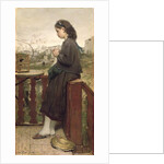 Girl knitting on the balcony, Montmartre, 1869 by Jacob Henricus or Hendricus Maris