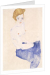 Seated blue nude, 1911 by Egon Schiele