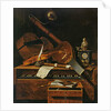 Still life with musical instruments by Pieter Gerritsz. van Roestraten