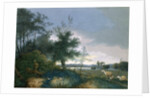 Landscape with a fox chasing geese by Joseph August Knip