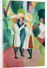 Three girls in yellow straw hats, 1913 by August Macke