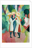 Three girls in yellow straw hats, 1913 by August Macke