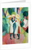 Three girls in yellow straw hats, 1913 by August Macke