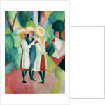 Three girls in yellow straw hats, 1913 by August Macke