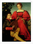 Venetian Lady and Lute Player by Italian School