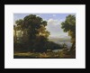 Classical river scene with a view of a town by Claude Lorrain