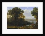 Classical river scene with a view of a town by Claude Lorrain