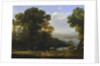 Classical river scene with a view of a town by Claude Lorrain