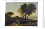 Landscape with Apollo guarding the Cattle of Admetus and Mercury stealing them by Claude Lorrain (1600-82)