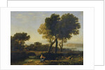 Landscape with Apollo guarding the Cattle of Admetus and Mercury stealing them by Claude Lorrain (1600-82)