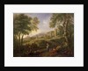 Classical landscape with figures and ruins by Jan Frans van Bloemen