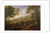 Classical landscape with figures and ruins by Jan Frans van Bloemen