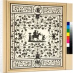 Copy of a mosaic pavement, black on white, Pavimento di Bacco del Palazzo di Augusto by Pietro Santi Bartoli