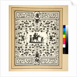 Copy of a mosaic pavement, black on white, Pavimento di Bacco del Palazzo di Augusto by Pietro Santi Bartoli