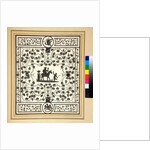 Copy of a mosaic pavement, black on white, Pavimento di Bacco del Palazzo di Augusto by Pietro Santi Bartoli