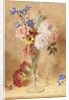 Flowers in a glass vase by William Henry Hunt