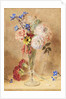 Flowers in a glass vase by William Henry Hunt