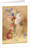 Flowers in a glass vase by William Henry Hunt