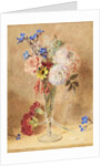 Flowers in a glass vase by William Henry Hunt