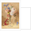 Flowers in a glass vase by William Henry Hunt