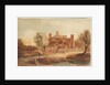 Country scene - house by a pond by David Cox