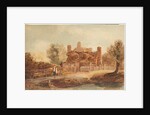 Country scene - house by a pond by David Cox
