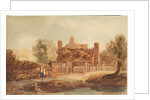 Country scene - house by a pond by David Cox