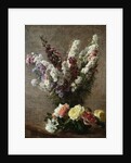 Roses and Larkspur, 1885 by Ignace Henri Jean Fantin-Latour
