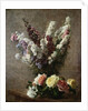 Roses and Larkspur, 1885 by Ignace Henri Jean Fantin-Latour