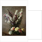 Roses and Larkspur, 1885 by Ignace Henri Jean Fantin-Latour