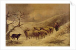 Shepherdess in the Snow, 1845-1900 by John Joseph Barker