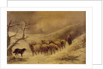 Shepherdess in the Snow, 1845-1900 by John Joseph Barker