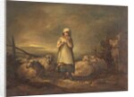 Gloucestershire Girl keeping Sheep by Thomas Barker