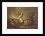 Gloucestershire Girl keeping Sheep by Thomas Barker