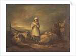 Gloucestershire Girl keeping Sheep by Thomas Barker