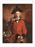 A Chelsea Pensioner sipping tea out of a saucer by Michael William Sharp