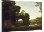 Landscape with a Rock Arch and River, c.1628-30 by Claude Lorrain (1600-82)