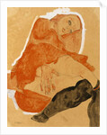 Girl in Red Robe and Black Stockings, 1911 by Egon Schiele