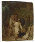 Boat Building by Robinson Crusoe and Friday, c.1856 by Thomas Sully